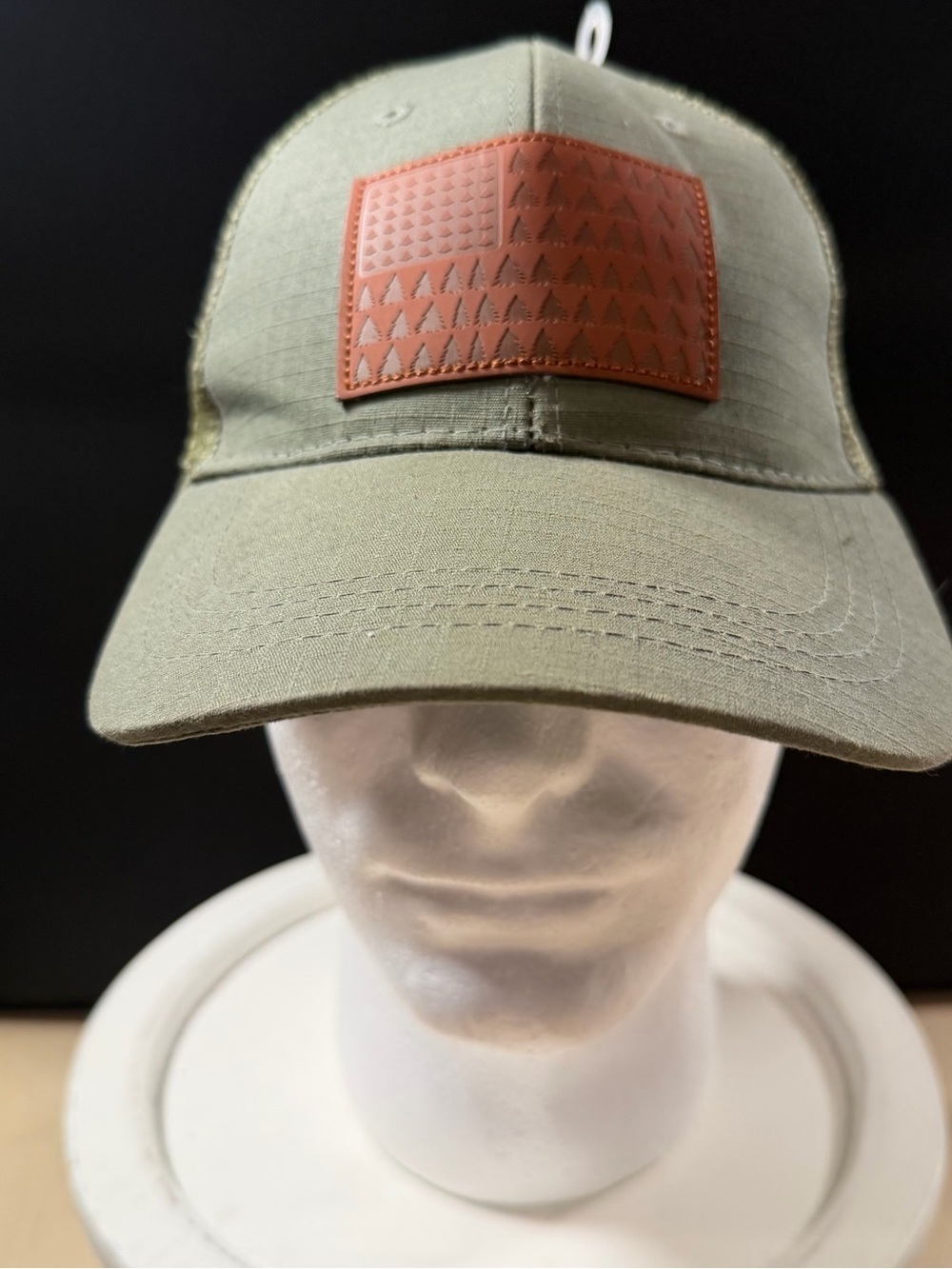 Highland Tactical American Flag Trees Hat Leather Patch W/Flag Olive Green